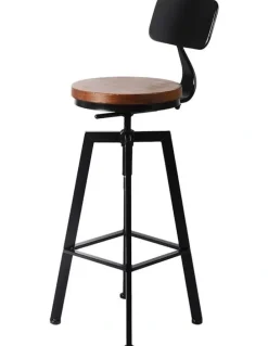 Levede Industrial Swivel Bar Stool 2x in Black