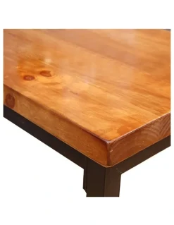 Levede Industrial Wood Chair Set Pub Bar Table Barstools 3 Pieces in Multi