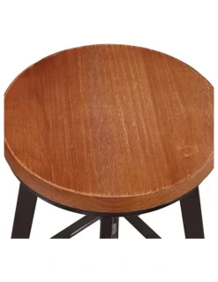Levede Industrial Wood Chair Set Pub Bar Table Barstools 3 Pieces in Multi