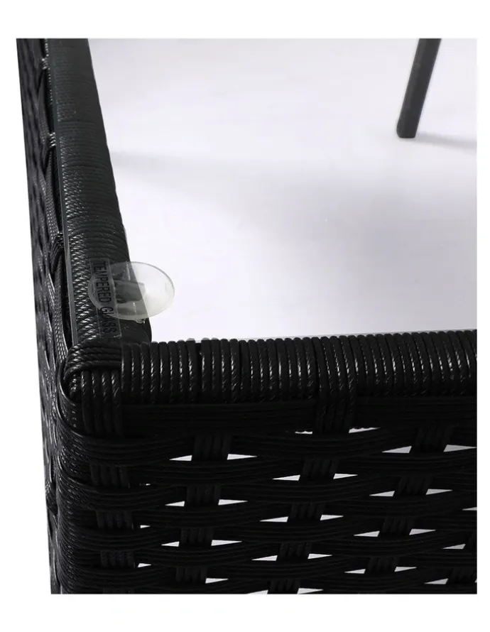 Levede Outdoor Furniture Table Chair Set 4 Piece in Black