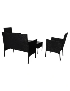 Levede Outdoor Furniture Table Chair Set 4 Piece in Black