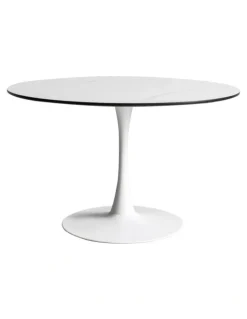Levede 6 Person Marble Kitchen Dining Table 120cm in White
