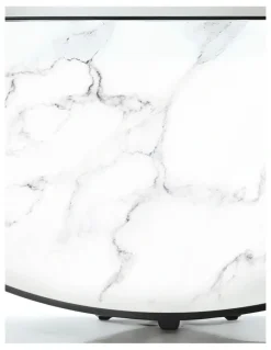 Levede 6 Person Marble Kitchen Dining Table 120cm in White