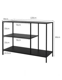 Levede 3-Tier Console Table in Black