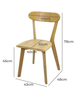 Levede Wooden Kitchen Dining Chairs x2 in Natural