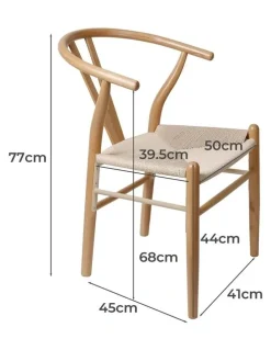 Levede 4x Hans Wegner Dining Chairs in Natural