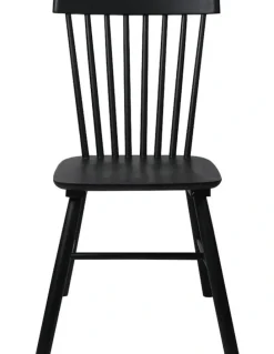 Levede 2x Natural Wood Dining Chairs in Black
