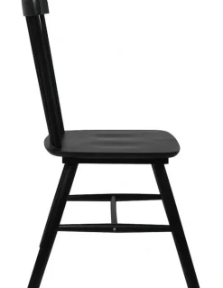 Levede 2x Natural Wood Dining Chairs in Black