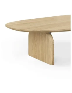 L3 Home Arco Oval Oak Coffee Table In Natural