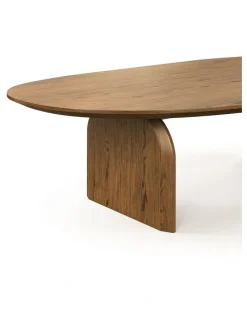 L3 Home Arco Oval Oak Coffee Table In Brown