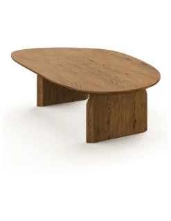 L3 Home Arco Oval Oak Coffee Table In Brown