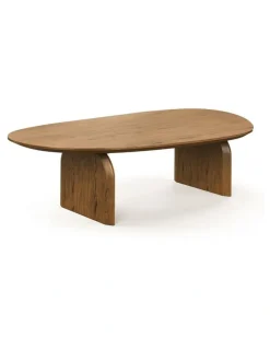 L3 Home Arco Oval Oak Coffee Table In Brown