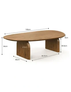 L3 Home Arco Oval Oak Coffee Table In Brown