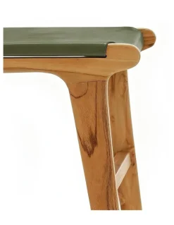 L3 Home Casey Flat Leather Dining Chairs Set Of 2 in Olive Green
