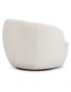 L3 Home Cuddle Swivel Armchair In Cream Boucle