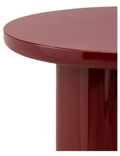 L3 Home Eliette Round Side Table In Merlot Red