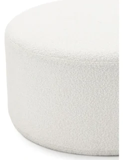 L3 Home Halle Medium Round Ottoman In Boucle Cream