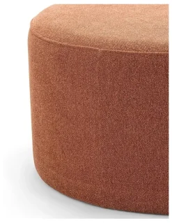 L3 Home Halle Medium Round Ottoman In Rust Orange