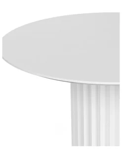 L3 Home Kaei Fluted Round Dining Table 120cm In White