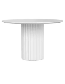 L3 Home Kaei Fluted Round Dining Table 120cm In White