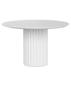 L3 Home Kaei Fluted Round Dining Table 120cm In White