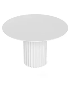 L3 Home Kaei Fluted Round Dining Table 120cm In White