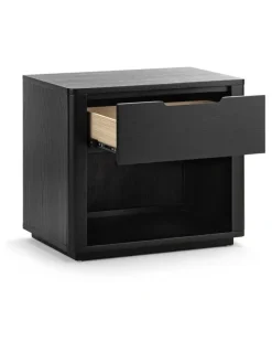 L3 Home Marcus 1 Drawer Bedside Table In Black