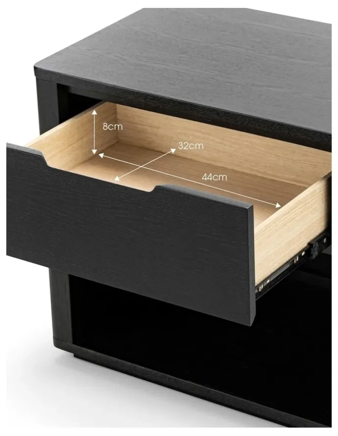 L3 Home Marcus 1 Drawer Bedside Table In Black