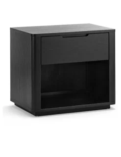 L3 Home Marcus 1 Drawer Bedside Table In Black