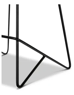 L3 Home Neato Teak Wood Iron Bar Stool 66cm In Black