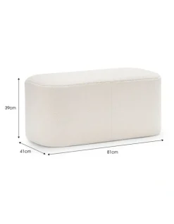 L3 Home Podd Ottoman Bench Stool In Boucle Cream