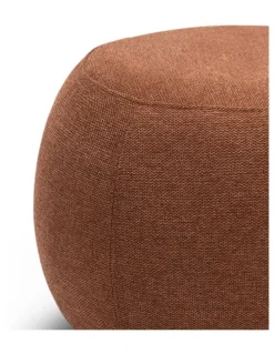 L3 Home Venus Round Ottoman Pouf In Rust Orange
