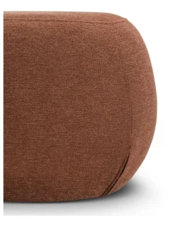 L3 Home Venus Round Ottoman Pouf In Rust Orange