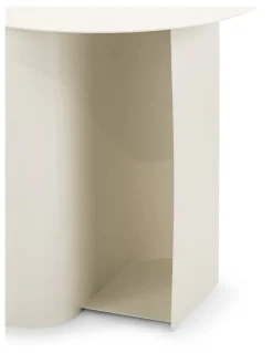 L3 Home Zeke Round Side Table In Beige Cream