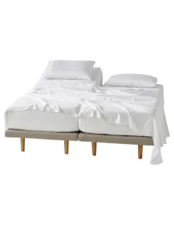 Linen House Augusta 500TC Cotton Sateen Sheet Set In White