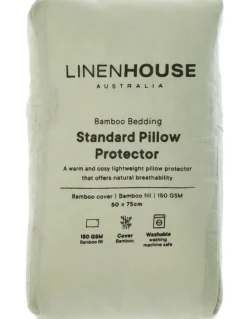 Linen House Bamboo Pillow Protector in White
