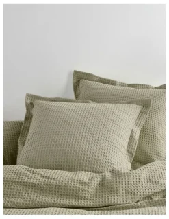 Linen House Deluxe Waffle Quilt Cover Set in Eucalyptus