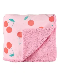 Linen House Kids Cherrylicious Blanket in Pink
