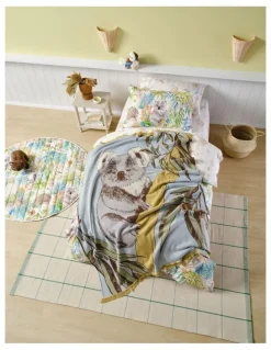 Linen House Kids Kevin Koala Blanket in Blue