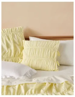 Linen House Layla Cushion 48x48cm in Lemon