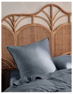 Linen House Nara 400TC Bamboo Cotton Quilt Cover Set in Bluestone