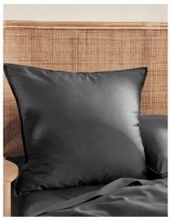 Linen House Nara 400TC Bamboo Cotton Quilt Cover Set in Charcoal