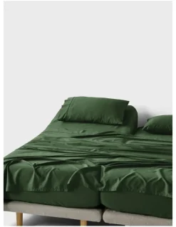 Linen House Nara 400TC Bamboo Cotton Sheet Set in Forest