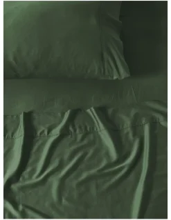 Linen House Nara 400TC Bamboo Cotton Sheet Set in Forest