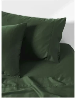 Linen House Nara 400TC Bamboo Cotton Sheet Set in Forest