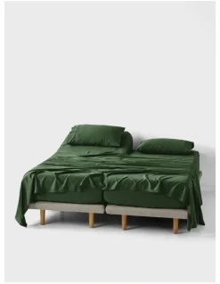 Linen House Nara 400TC Bamboo Cotton Sheet Set in Forest