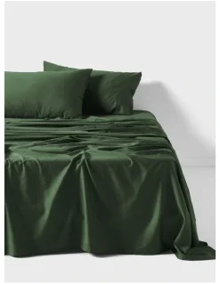 Linen House Nara 400TC Bamboo Cotton Sheet Set in Forest