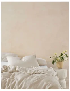 Linen House Nimes Washed European Linen Quilt Cover Set In Natural