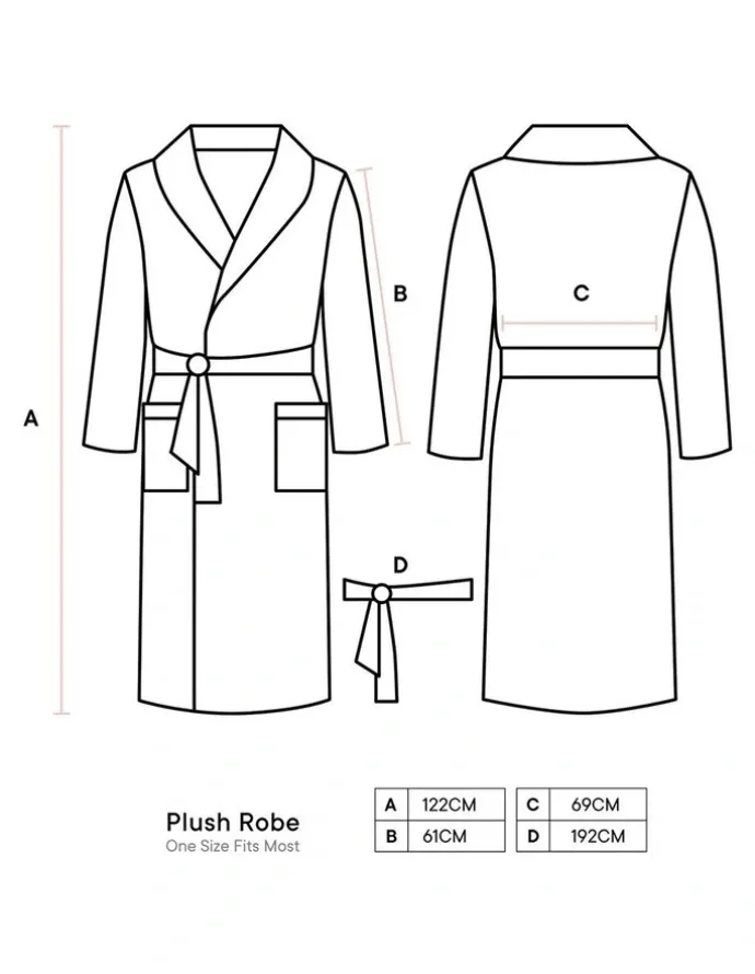 Linen House Plush Ocean City Robe in Rosewood