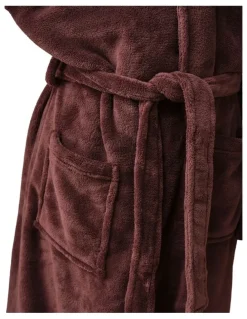 Linen House Plush Robe in Plum